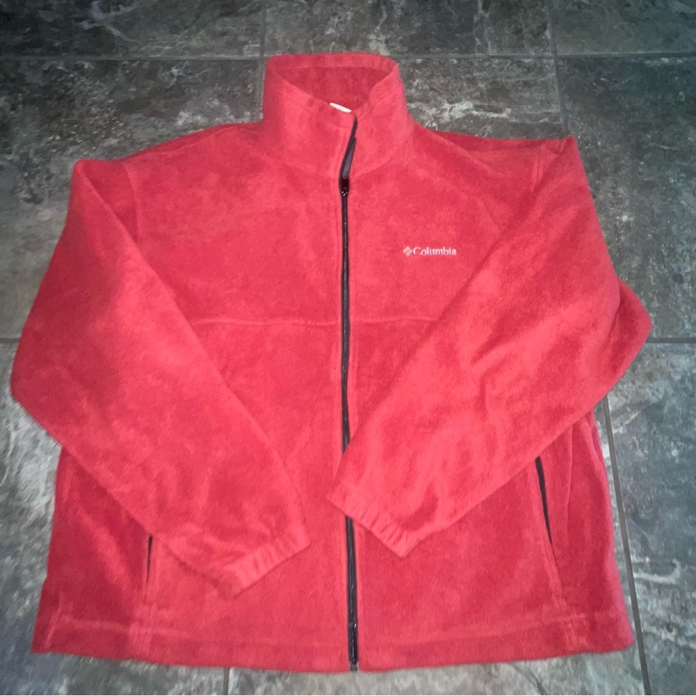 Columbia Fleece Red Zio Up Jacket Mens XXL